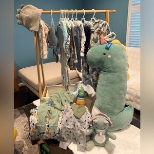 Buy ALL outfits get Dinosaur plush, toys, blanket, & shopping cart cover FREE!